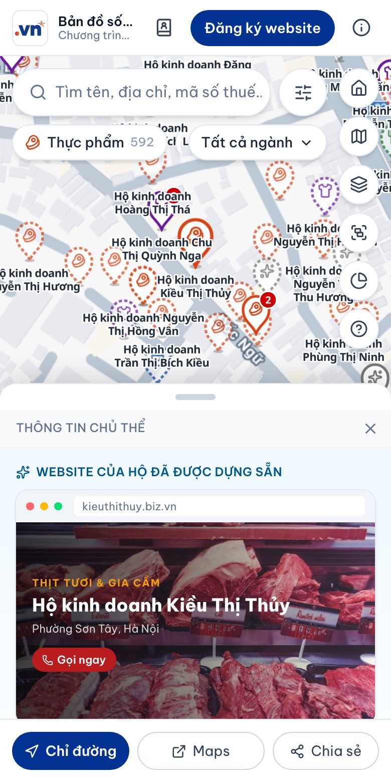 Thông tin hộ hiện ở nửa dưới màn hình, vuốt lên để xem thêm.