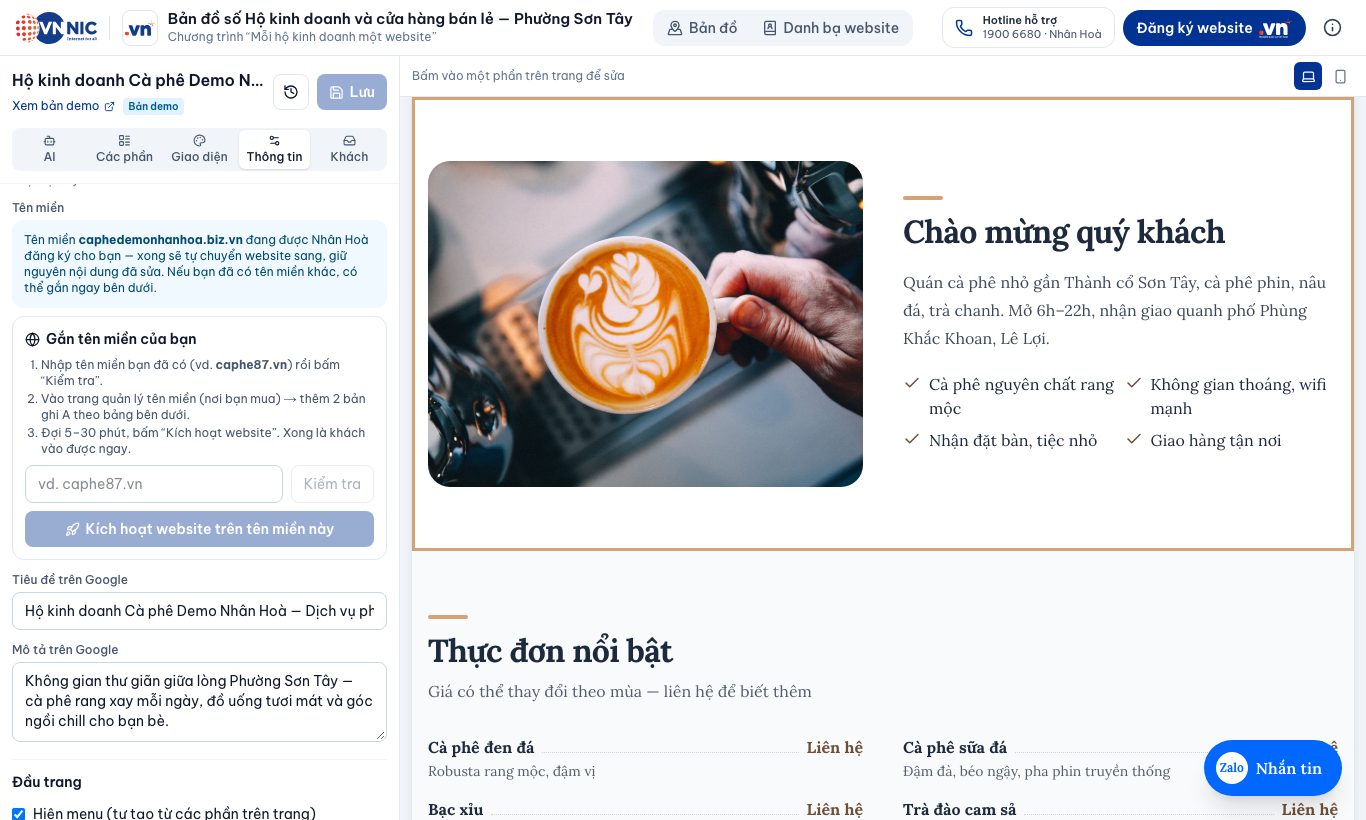 Tên miền và cách hiện trên Google.